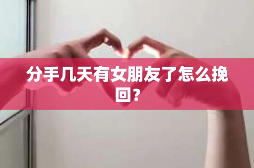 分手几天有女朋友了怎么挽回？