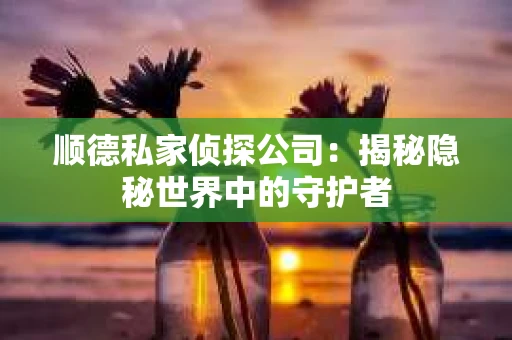 顺德私家侦探公司：揭秘隐秘世界中的守护者