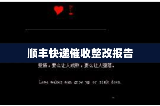 顺丰快递催收整改报告