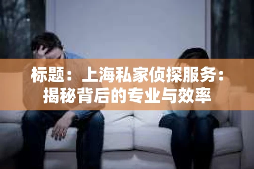 标题：上海私家侦探服务：揭秘背后的专业与效率